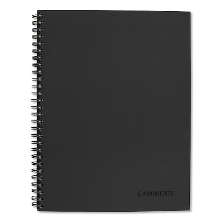 Cambridge 9-1/2 x 7-1/4" Side Bound Guided Business Notebook, Black, 80 Pg 06122